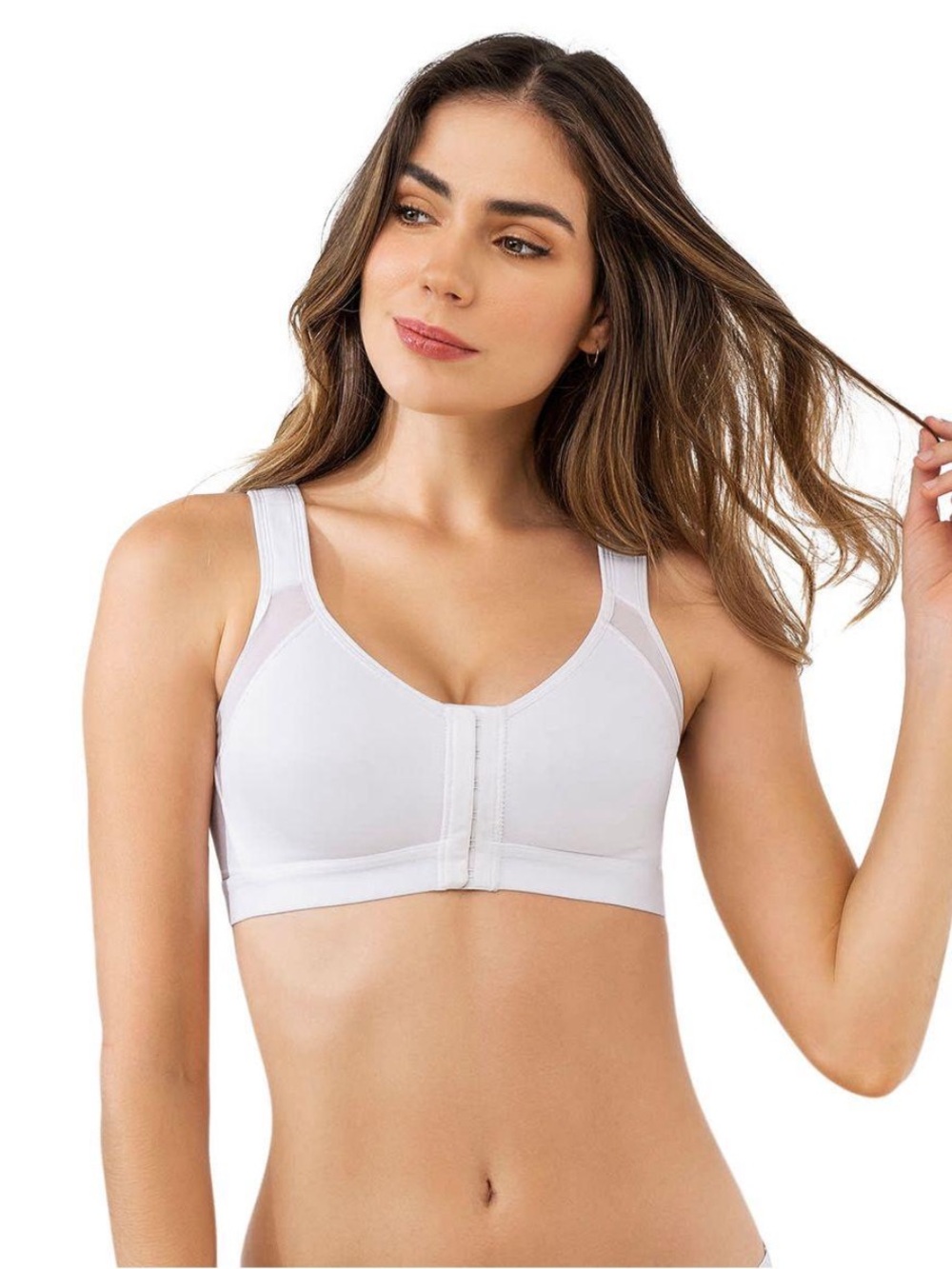 NWT Leonisa Posture Corrector Wireless Front Closure Bra White 34